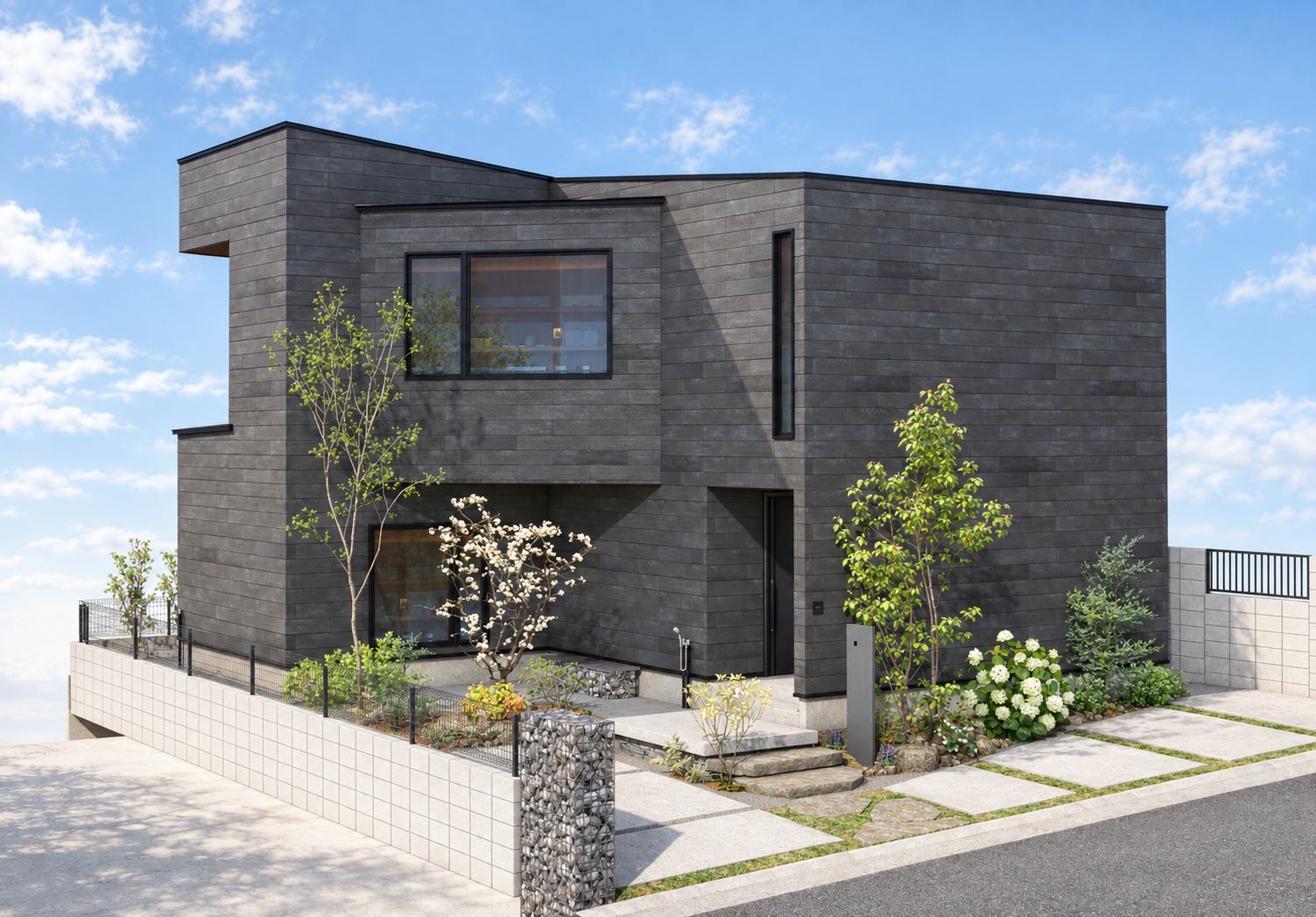斜めから見た住まいの外観